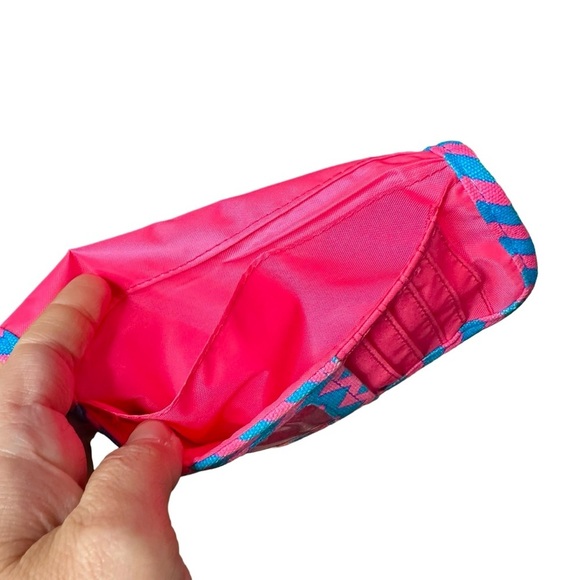 KAVU Blue & Pink Zig Zag Cotton & Nylon Trifold Long Wallet - Picture 8 of 9